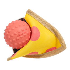 Lil Squeaker's Pizza Super Chewer Durable 2-in-1 Fetch Dog Toy